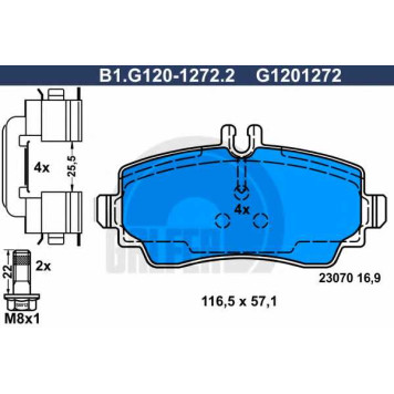 Колодки тормозные дисковые для MERCEDES A(W168) <b>GALFER B1.G120-1272.2 / G1201272</b>