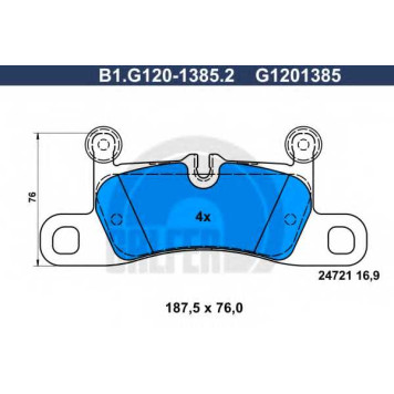 Колодки тормозные дисковые для VW TOUAREG(7P5) <b>GALFER B1.G120-1385.2 / G1201385</b>