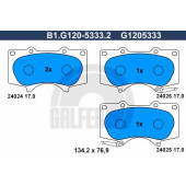 Колодки тормозные дисковые для LEXUS GX / MITSUBISHI PAJERO / TOYOTA FJ CRUISER, LAND CRUISER 150, LAND CRUISER 200, LAND CRUISER <b>GALFER B1.G120-5333.2 / G1205333</b>