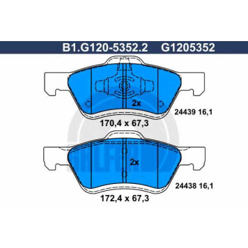 Колодки тормозные дисковые для FORD MAVERICK / MAZDA TRIBUTE(EP) <b>GALFER B1.G120-5352.2 / G1205352</b>