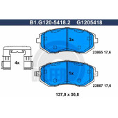 Колодки тормозные дисковые для SUBARU FORESTER(SF,SG,SH), IMPREZA(G3,GD,GG,GH,GR), LEGACY(B13#,BL,BM,BP,BR), OUTBACK(BL,BM,BP,BR) <b>GALFER B1.G120-5418.2 / G1205418</b>