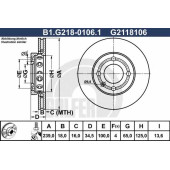 Тормозной диск GALFER G2118106 / B1.G218-0106.1