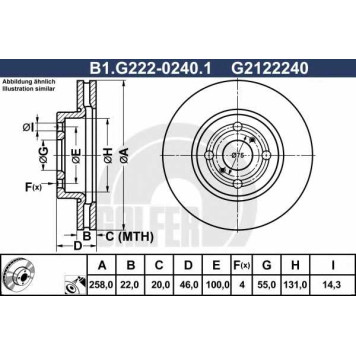 Тормозной диск GALFER G2122240 / B1.G222-0240.1