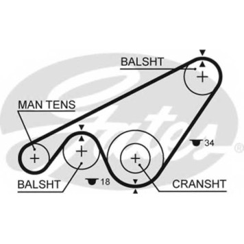 Ремень ГРМ GATES 5243XS