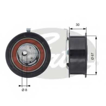 Натяжной ролик ременя ГРМ GATES T43069