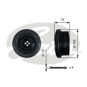 Ременный шкив коленвала GATES TVD1050A