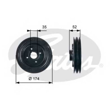 Ременный шкив коленвала GATES TVD1124