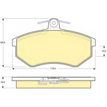 Колодки тормозные дисковые для AUDI 80(81,85,B2), 90(81,85,B2), COUPE(81,85), QUATTRO(85) / VW CORRADO(53I), PASSAT(32B,35I,3A2,3A5), QUANTUM <b>GIRLING 6104301 / 20669</b>