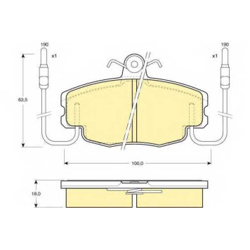 Колодки тормозные дисковые для PEUGEOT 205, 309 / RENAULT 11, 18, 19, 20, 21, 25, 30, 5, 9, CLIO, ESPACE, FUEGO, RAPID, SUPER 5 <b>GIRLING 6108071 / 20772</b>