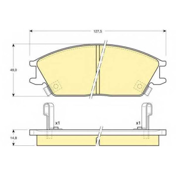 Колодки тормозные дисковые для HYUNDAI ACCENT(LC,X-2,X-3), LANTRA(J-1), PONY / EXCEL(X-2), PONY(X-2), S(SLC) <b>GIRLING 6108939 / 21012</b>
