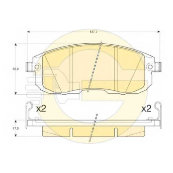 Колодки тормозные дисковые для NISSAN CUBE(Z12), TIIDA(C11X,SC11X) <b>GIRLING 6136166 / 21561</b>