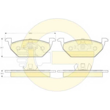 Колодки тормозные дисковые для AUDI A1, A3 / SKODA CITIGO, FABIA, OCTAVIA, RAPID, ROOMSTER / VW BEETLE, BORA, FOX, GOLF, JETTA, LOAD UP, NEW BEETLE, POLO, UP <b>GIRLING 6119842 / 21974</b>