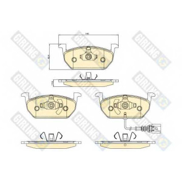 Колодки тормозные дисковые для AUDI A3(8V7,8VA,8VS) / SKODA OCTAVIA(5E3,5E5) / VW GOLF SPORTSVAN(AM1), GOLF(5G1,BA5,BE1) <b>GIRLING 6120802 / 22035</b>