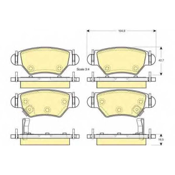 Колодки тормозные дисковые для CHEVROLET ASTRA, CORSA, ZAFIRA / OPEL ASTRA, CORSA, ZAFIRA <b>GIRLING 6114714 / 23258</b>