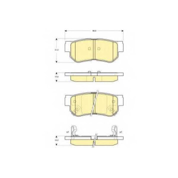 Колодки тормозные дисковые для HYUNDAI ELANTRA, GETZ, GRANDEUR, MATRIX, SANTA FE, SONATA, TUCSON, XG / KIA MAGENTIS, OPIRUS, OPTIMA, SPORTAGE / SSANGYONG KYRON, STAVIC <b>GIRLING 6132849 / 23543</b>