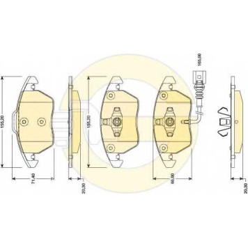 Колодки тормозные дисковые для AUDI A1, A3, TT / VW CC, EOS, GOLF, PASSAT, SCIROCCO, TOURAN <b>GIRLING 6118072 / 23587</b>