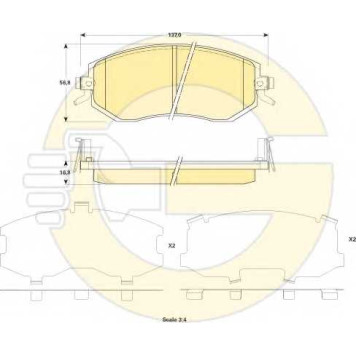 Колодки тормозные дисковые для SUBARU BRZ, FORESTER(SH,SJ), IMPREZA(G3,GH,GJ,GP,GR), LEGACY(BM,BR), OUTBACK(BM,BR), XV / TOYOTA GT 86(ZN6#) <b>GIRLING 6135199 / 23865</b>