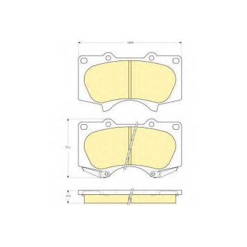 Колодки тормозные дисковые для LEXUS GX / MITSUBISHI PAJERO / TOYOTA 4 RUNNER, FJ CRUISER, FORTUNER, HILUX, LAND CRUISER 150, LAND CRUISER, TACOMA, TUNDRA <b>GIRLING 6133649 / 24024</b>