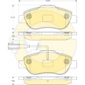 Колодки тормозные дисковые для FIAT 500(312), DOBLO(119,223), FIORINO(225), PANDA(169), QUBO(225) / FORD KA(RU8) <b>GIRLING 6117464 / 24072</b>