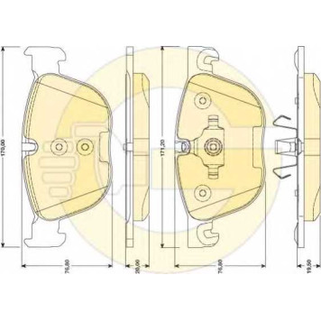 Колодки тормозные дисковые для BMW X5(E70,F15,F85), X6(E71,E72,F16,F86) <b>GIRLING 6117262 / 24170</b>