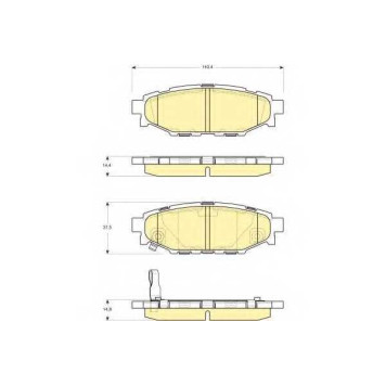 Колодки тормозные дисковые для SUBARU BRZ, FORESTER(SH,SJ), IMPREZA(G3,GH,GJ,GP,GR), LEGACY(B13#,BL,BM,BP,BR), OUTBACK(BL,BM,BP,BR), XV <b>GIRLING 6133739 / 24271</b>