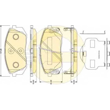 Колодки тормозные дисковые для HYUNDAI ix35(EL,ELH,LM) / KIA CARENS(FJ,UN), SPORTAGE(JE#,KM#,SL) <b>GIRLING 6134619 / 24501</b>