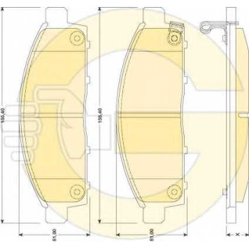 Колодки тормозные дисковые для MITSUBISHI L 200(KA#T,KB#T,KJ#,KK#,KL#), PAJERO(K90,KG#,KH#) <b>GIRLING 6134359 / 24529</b>
