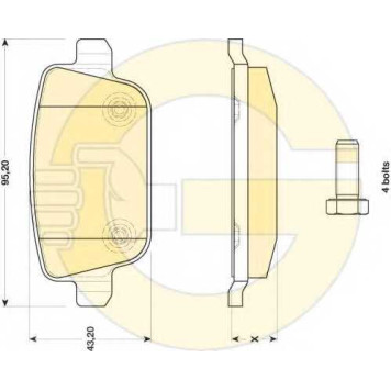 Колодки тормозные дисковые для FORD FOCUS(DA#), GALAXY(WA6), KUGA, MONDEO(BA7), S-MAX(WA6) / VOLVO S80(AS), V70(BW,SW), XC70 CROSS COUNTRY, XC70 <b>GIRLING 6117321 / 24537</b>