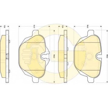 Колодки тормозные дисковые для BMW 5(F10,F11,F18), i8(I12), X3(F25), X4(F26), Z4(E89) <b>GIRLING 6118404 / 24561</b>