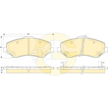 Колодки тормозные дисковые для CHRYSLER GRAND VOYAGER(RT) / FIAT FREEMONT(JC#,JF#) / JEEP CHEROKEE(KJ,KK), COMPASS(MK49), WRANGLER(JK,TJ) <b>GIRLING 6146059 / 24604</b>