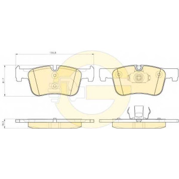 Колодки тормозные дисковые для BMW 1(F20,F21), 3(F30,F31,F34,F35,F80), 4(F32,F33,F36,F82,F83) <b>GIRLING 6119342 / 24912</b>