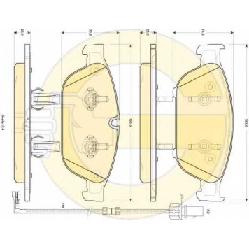 Колодки тормозные дисковые для AUDI A6(4G2, 4G5, 4GC, 4GD, 4GH, 4GJ, C7), A7(4GA, 4GF) <b>GIRLING 6118972 / 25158</b>