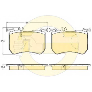 Колодки тормозные дисковые для MERCEDES S(V222,W222,X222), SL(R231) <b>GIRLING 6120133 / 25183</b>