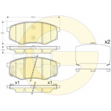 Колодки тормозные дисковые для HYUNDAI ix20(JC), SONATA(YF) / KIA SOUL(PS) <b>GIRLING 6135535 / 25187</b>