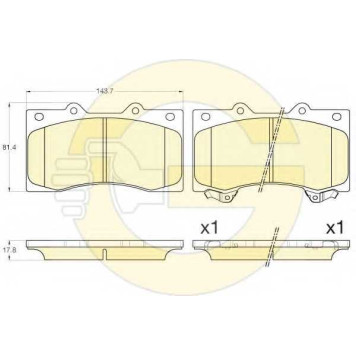 Колодки тормозные дисковые для NISSAN PATROL(Y62) <b>GIRLING 6135605 / 25240</b>