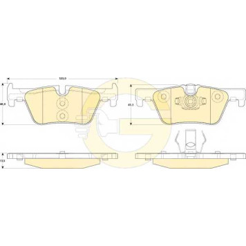 Колодки тормозные дисковые для BMW 1(F20,F21), 2(F22,F23,F87), 3(F30,F31,F34,F35,F80), 4(F32,F33,F36,F82,F83) <b>GIRLING 6119192 / 25307</b>