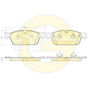 Колодки тормозные дисковые для MERCEDES GL(X166), GLS(X166), M(W166) <b>GIRLING 6119702 / 25531</b>