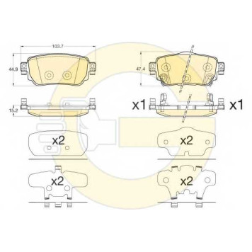 Колодки тормозные дисковые для NISSAN QASHQAI(J11,J11#), X-TRAIL(T32#) / RENAULT KADJAR <b>GIRLING 6136171 / 25965</b>