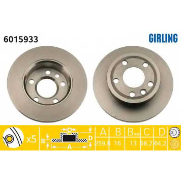 Тормозной диск GIRLING 6015933