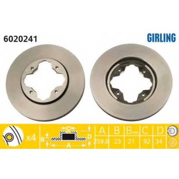 Тормозной диск GIRLING 6020241