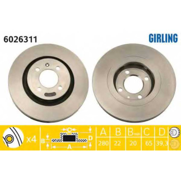 Тормозной диск GIRLING 6026311