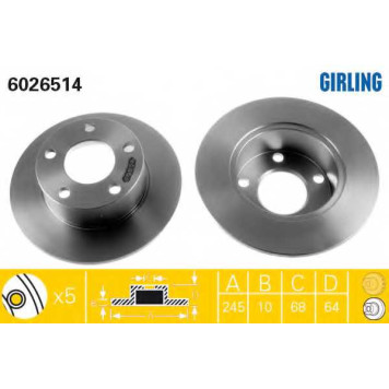 Тормозной диск GIRLING 6026514