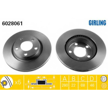 Тормозной диск GIRLING 6028061