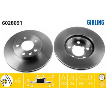 Тормозной диск GIRLING 6028091