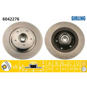 Тормозной диск GIRLING 6042276