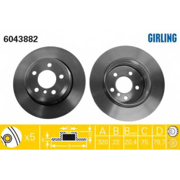 Тормозной диск GIRLING 6043882