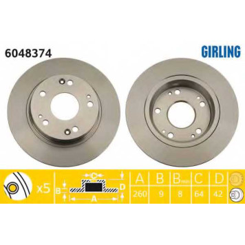 Тормозной диск GIRLING 6048374