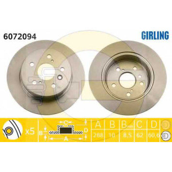 Тормозной диск GIRLING 6072094