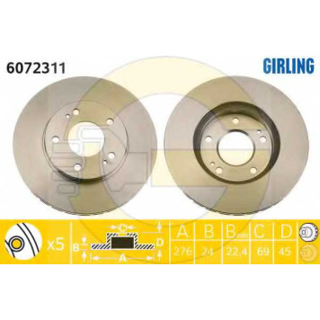 Тормозной диск GIRLING 6072311