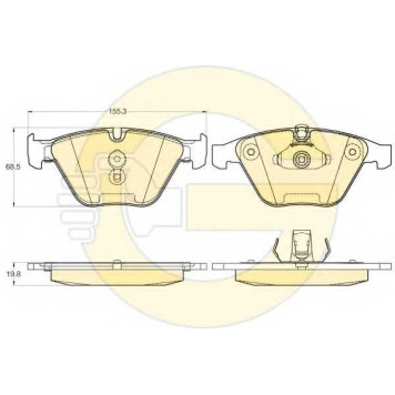 Колодки тормозные дисковые для BMW 1(E82), 3(E90,E91,E92,E93), 5(E60,E61), 6(E63,E64), 7(E65,E66,E67), X1(E84), Z4(E89) <b>GIRLING 6120212</b>